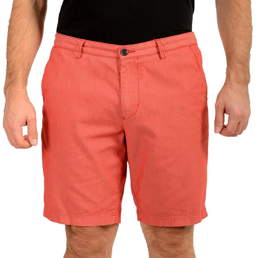 Hugo Boss Men's Slice-Short Red Geometric Print Flat Front Shorts US 36R IT 52